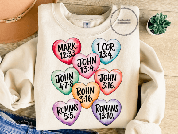Christian Valentine Bible Heart PNG for T-Shirt Designs