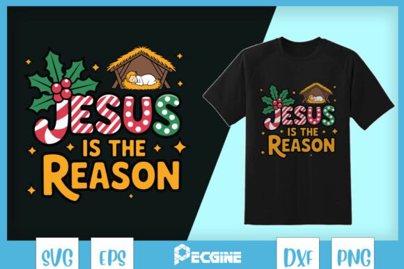 Christmas Jesus Themed Festive SVG for T-Shirt Designs