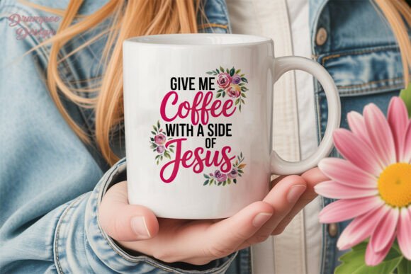 Coffee Jesus Floral Sublimation Design