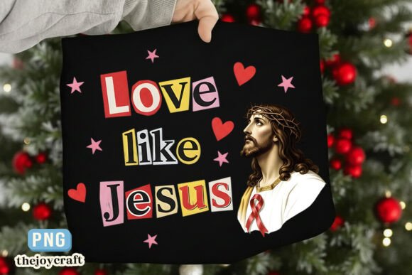 Cute Love Like Jesus Text PNG for T-Shirt Designs