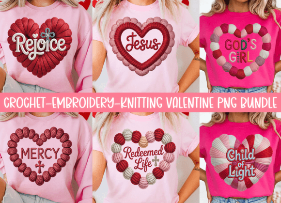 Faux Yarn Christian Valentine PNG Bundle